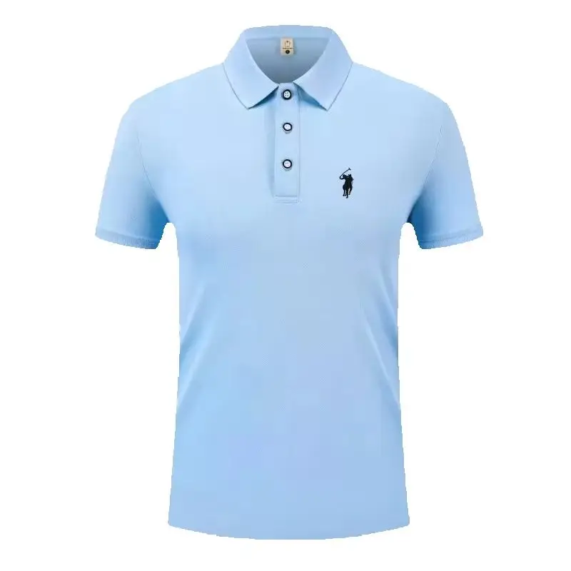 New Summer Embroidered Logo Men's Short-Sleeved Polo Shirt, Fashionable and Comfortable Casual Sports Top