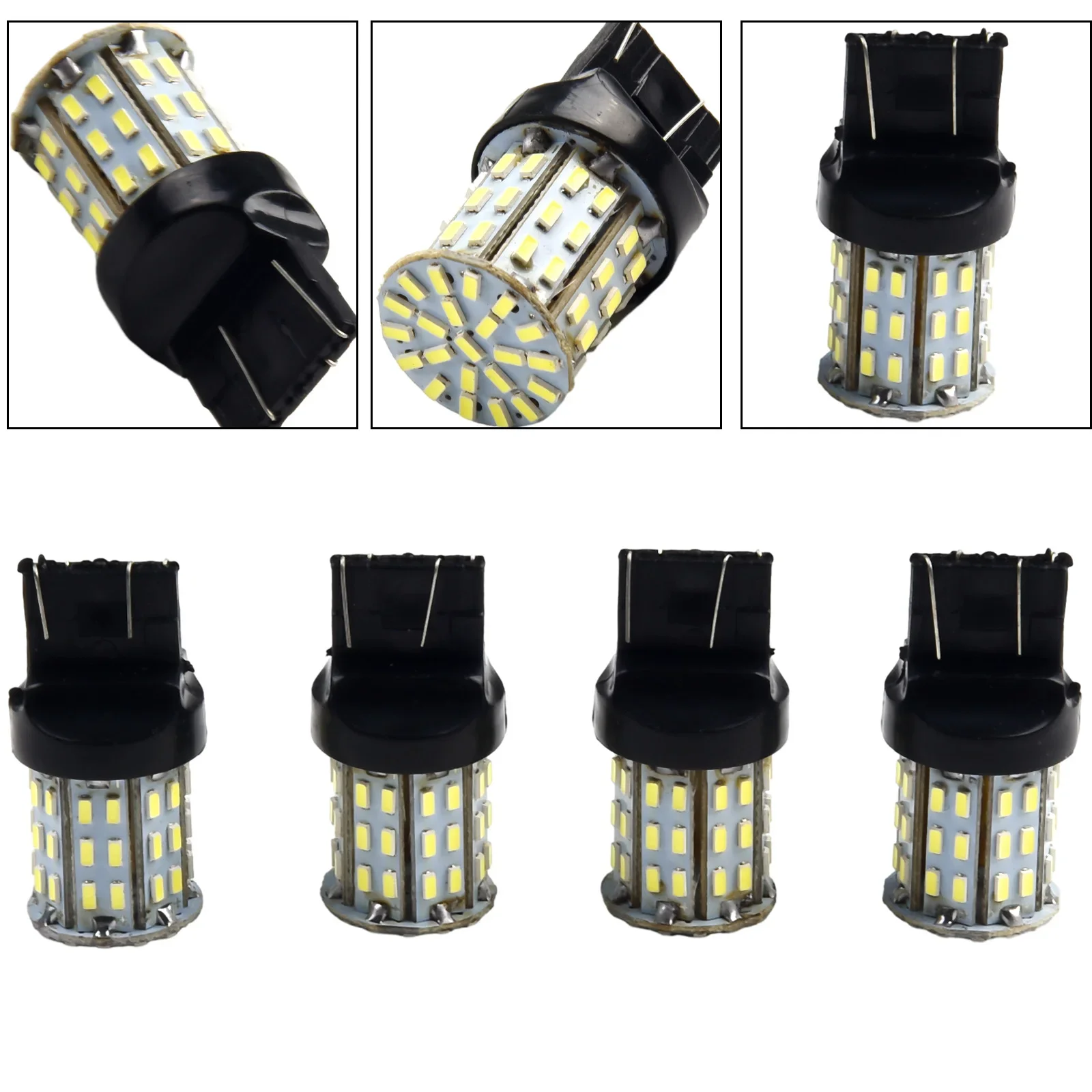 4x Super Bright Car LED Brake Light Bulbs Canbus T20 7443 64SMD Auto Brake Lamp Turn Signal Lights DC 12V 6.4W Car Headlight