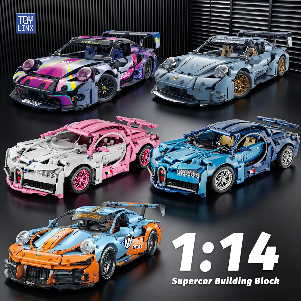 

Конструктор KAVOWORLD 1:14: Спортивный автомобиль-суперкар MOC, модель для сборки, игрушка из кирпичиков, гоночная машина, подарочный набор