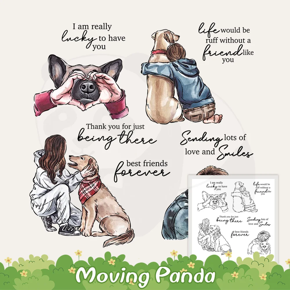 Matrices de découpe en métal pour la famille de chiens et animaux de compagnie, timbres transparents, accessoires de Scrapbooking, matrices de découpe, timbres en Silicone pour la décoration de cartes d'album, DIY bricolage