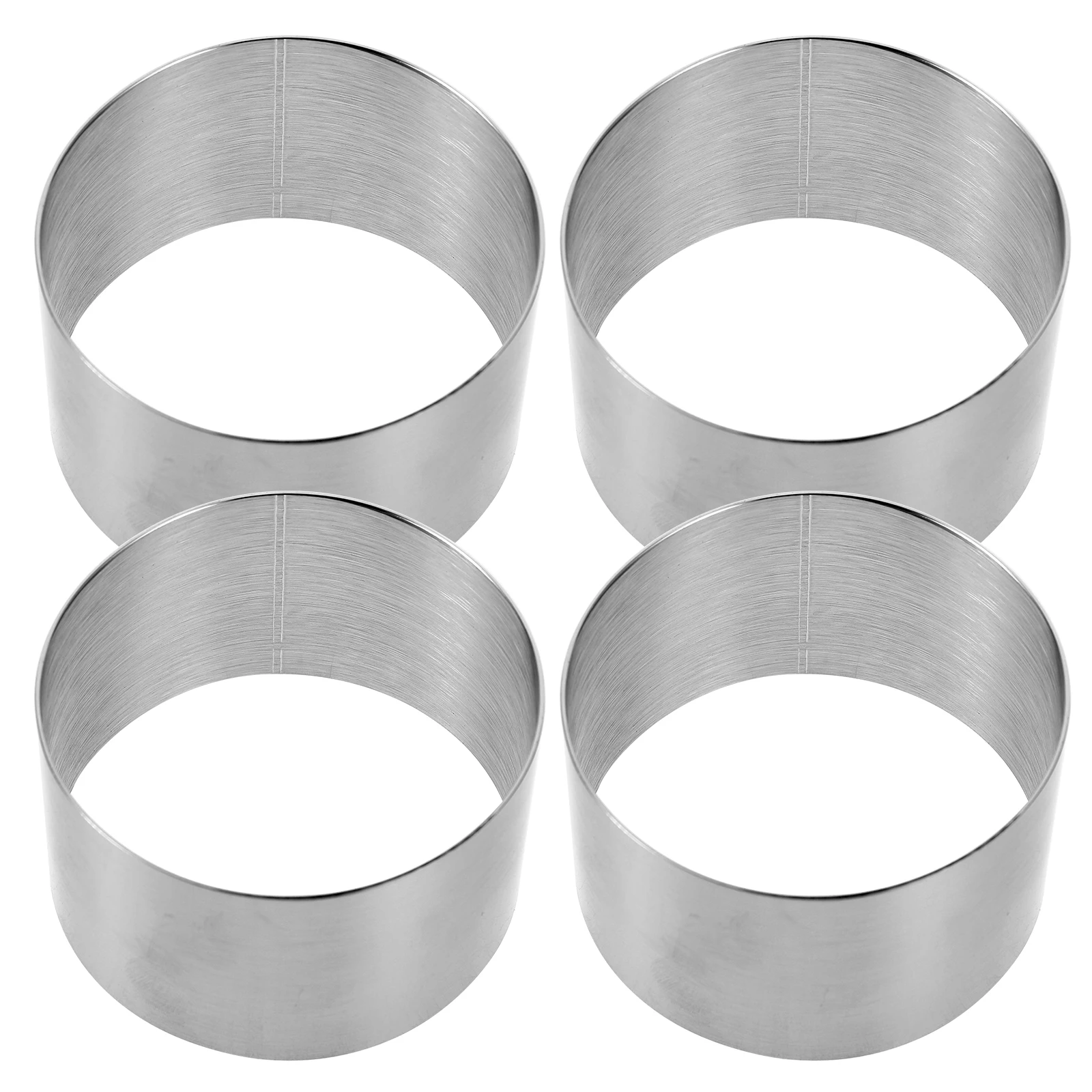 

4Pcs Stainless Steel Mousse Ring 8x8x5cm Square Cake Mold for Baking DIY Pastry Tart Pan Reusable Non-Stick Mould