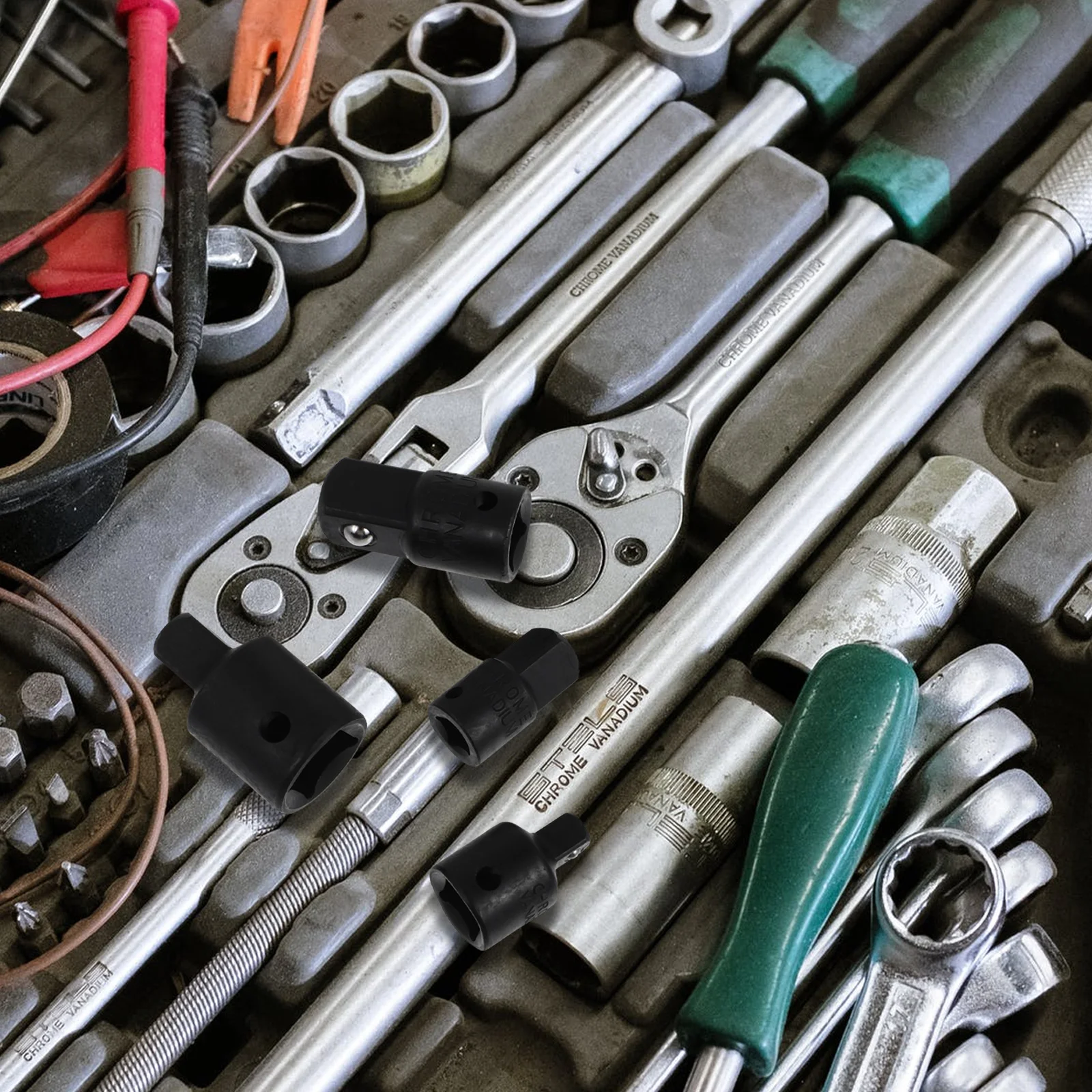 

4Pcs Steel Ball Socket Adapters Durable Professional Car Repair Wrench Sleeve Converter Kit High Torque Strong Bearing Capacity