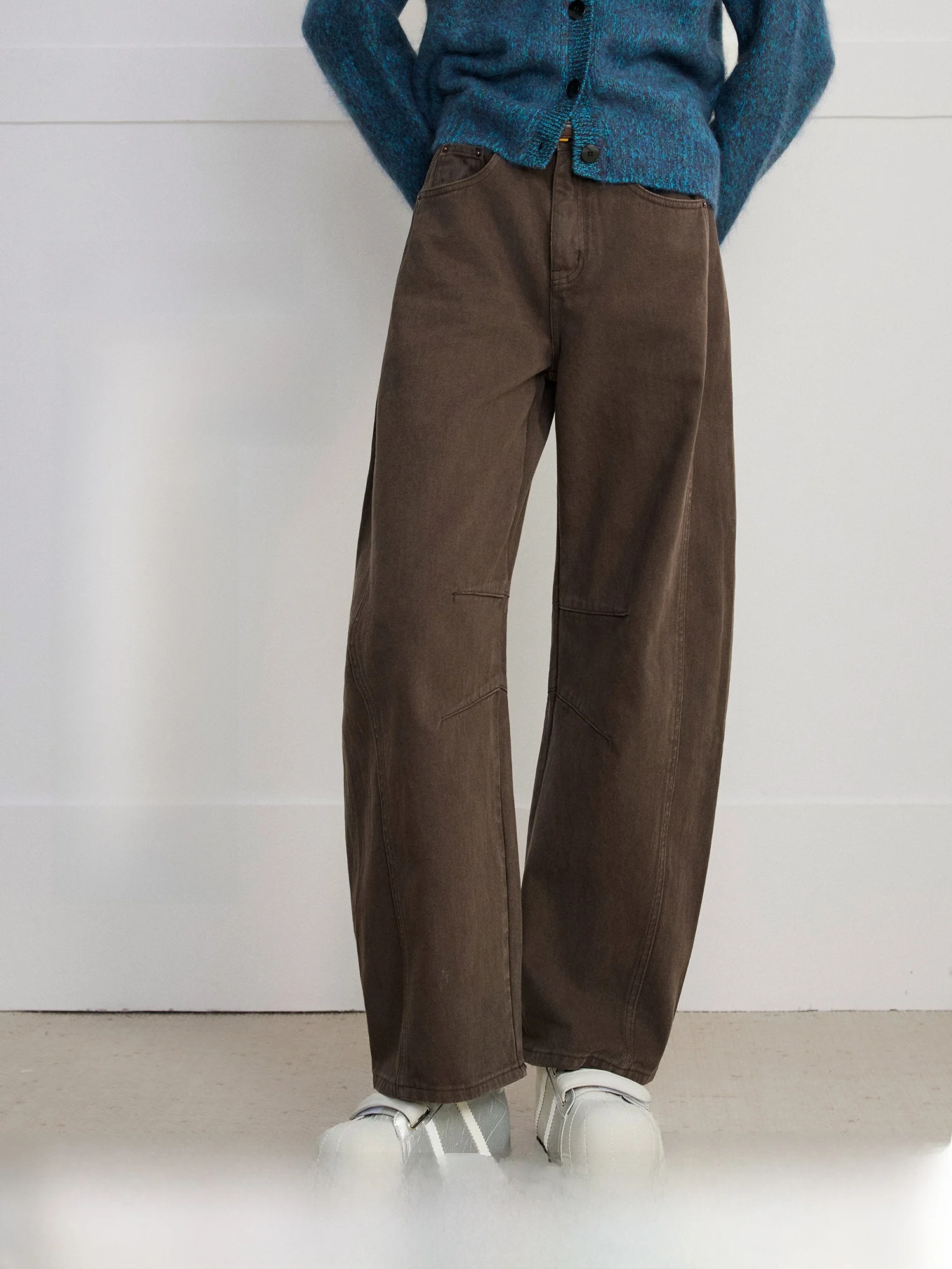 

Naguagu Personality Spun Long Staple Cotton Denim Jeans Loose Slimming Knife Blade Pants Women's Autumn Fashion Casual Trousers