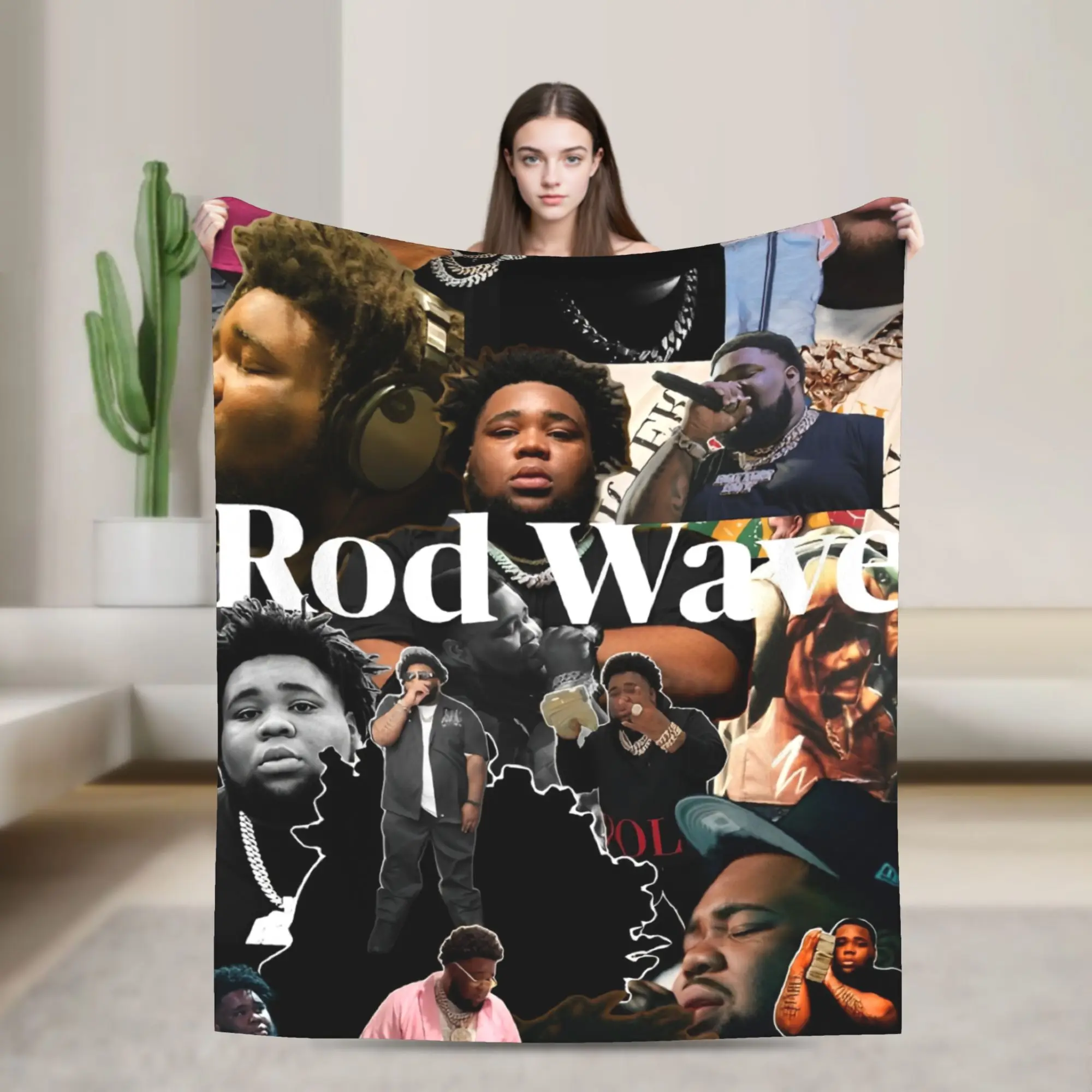 

Rapper rod wave Blanket Warm Soft Aesthetic Plush Throw Blanket For Outdoor Travel Office Flannel Bedspread Bed Cover