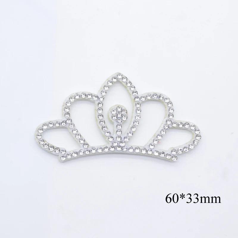 10Pcs White Padded Multiple Shaped Crown Rhinestone Applique for DIY Headwear Hair Bow Accessories Clothes Crafts Decor Patches