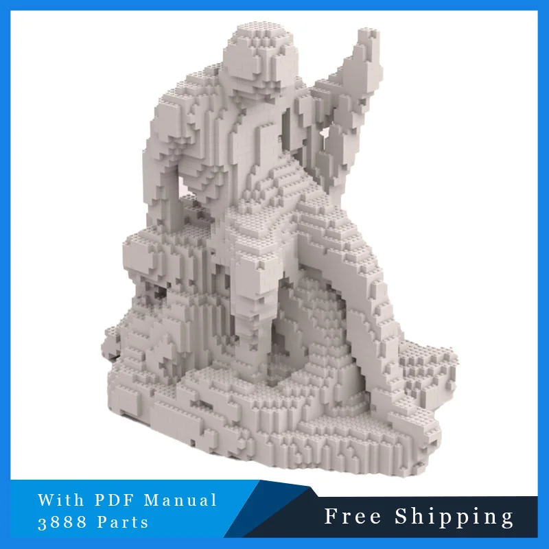 

3888 PCS Creative Simple White Sculpture Building Block Bricks Model Children's DIY Assembly Christmas Birthday Toys For Adults