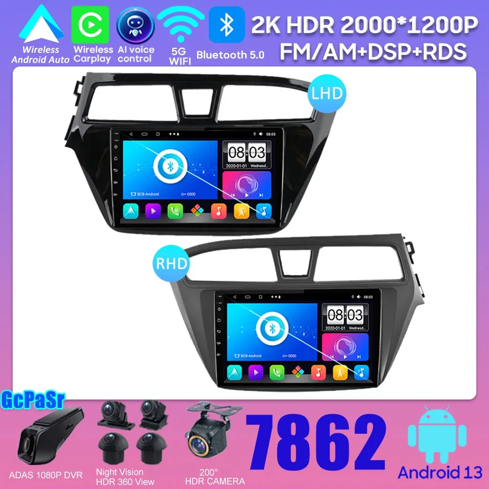 Car Android For Hyundai I20 LHD 2015 2016 2017 2018 compatible with Europe model Touch Screen Carplay GPS Navigation No 2din DVD