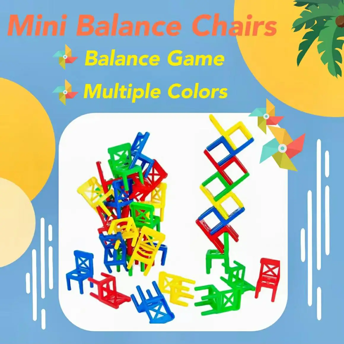 

New Mini Chair Balance Blocks Toy Plastic Assembly Blocks Stacking Chairs Kids Educational Family Game Balancing Training