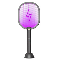 Multifunctional Type c Charging Mosquito Bat Mosquito Killer with Uv Light 2 in 1 Fly Racket with Base Charging