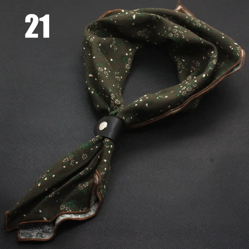 Korean Version Joker Men's and Women's Scarves British Fashion Small Squares Autumn Winter Vintage Pattern Cotton Scarf Luxury
