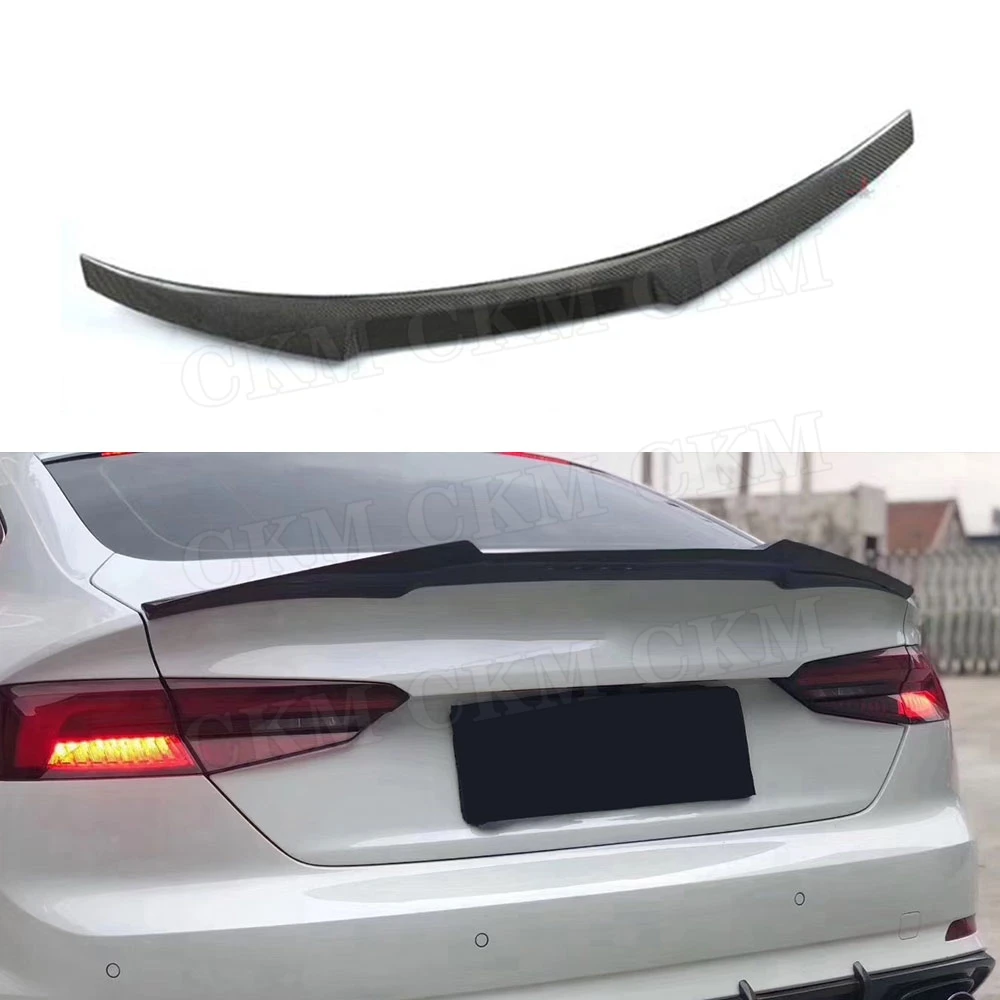 

CKMUUER Carbon Fiber Rear Spoiler Body Kits for Audi A5 S5 Sedan Coupe Spoiler 2017 2018 2019 M4 Style Trunk Trim Boot Lid Wings