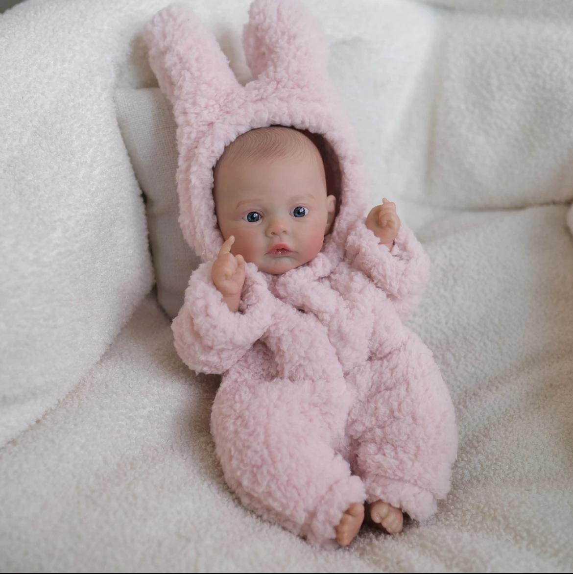 

12"Charming Reborn Doll Meadow In Plush Jumpsuit : Like a New Baby Soft-Touch Skin, Veins Show .Kids' Fun Toy & Good Companion