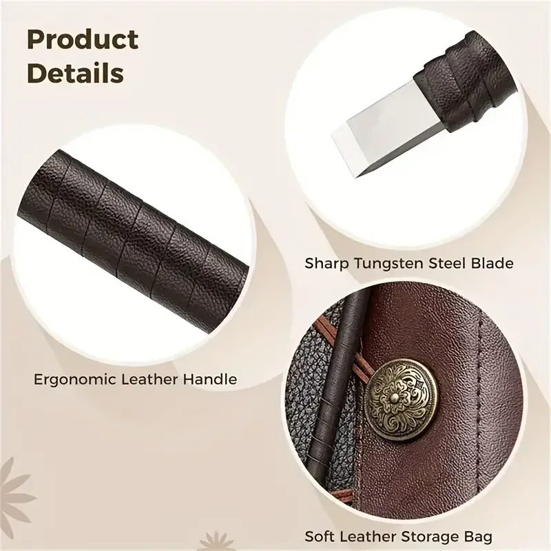 Imagem -05 - Stone Carving Tool Kit com Bolsa Cinzéis de Madeira Aço de Tungstênio Madeira Pcs 10 Pcs