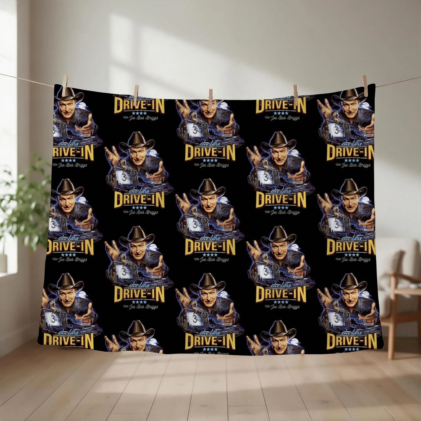 Joe Bob Briggs Last Drive-In Throw Blanket couch cozy soft plush fuzzy picnic outdoor blanket