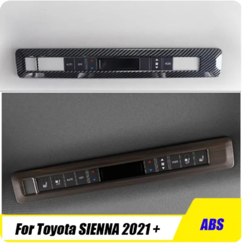 

For Toyota SIENNA 2021-2024 LHD ABS Carbon Car Rear roof air conditioning switch decoration Cover Trim Accessories
