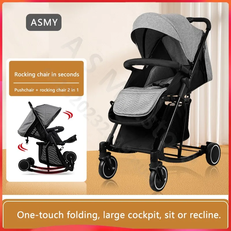 Baby shopping cart / baby stroller / can sit and lie down lightweight folding umbrella car