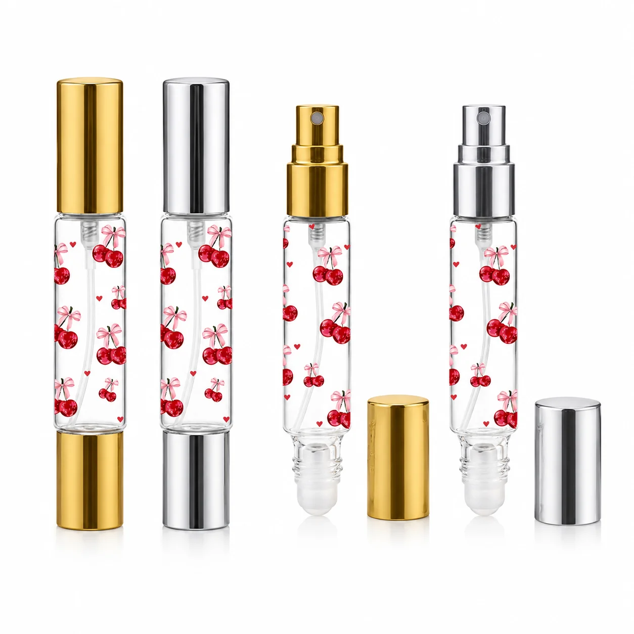 2pcs 10ml-Use Perfume Spray Bottles with Rollers - Transparent Glass, | Portable Fragrance Dispenser | Refillable Spray Bottle