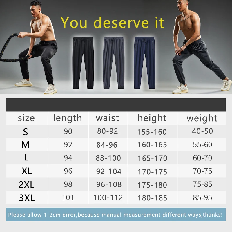 Quick Drying Sport Pants Men Running Pants With Zipper Pockets Training Joggings Sports Trousers Fitness Casual Sweatpants