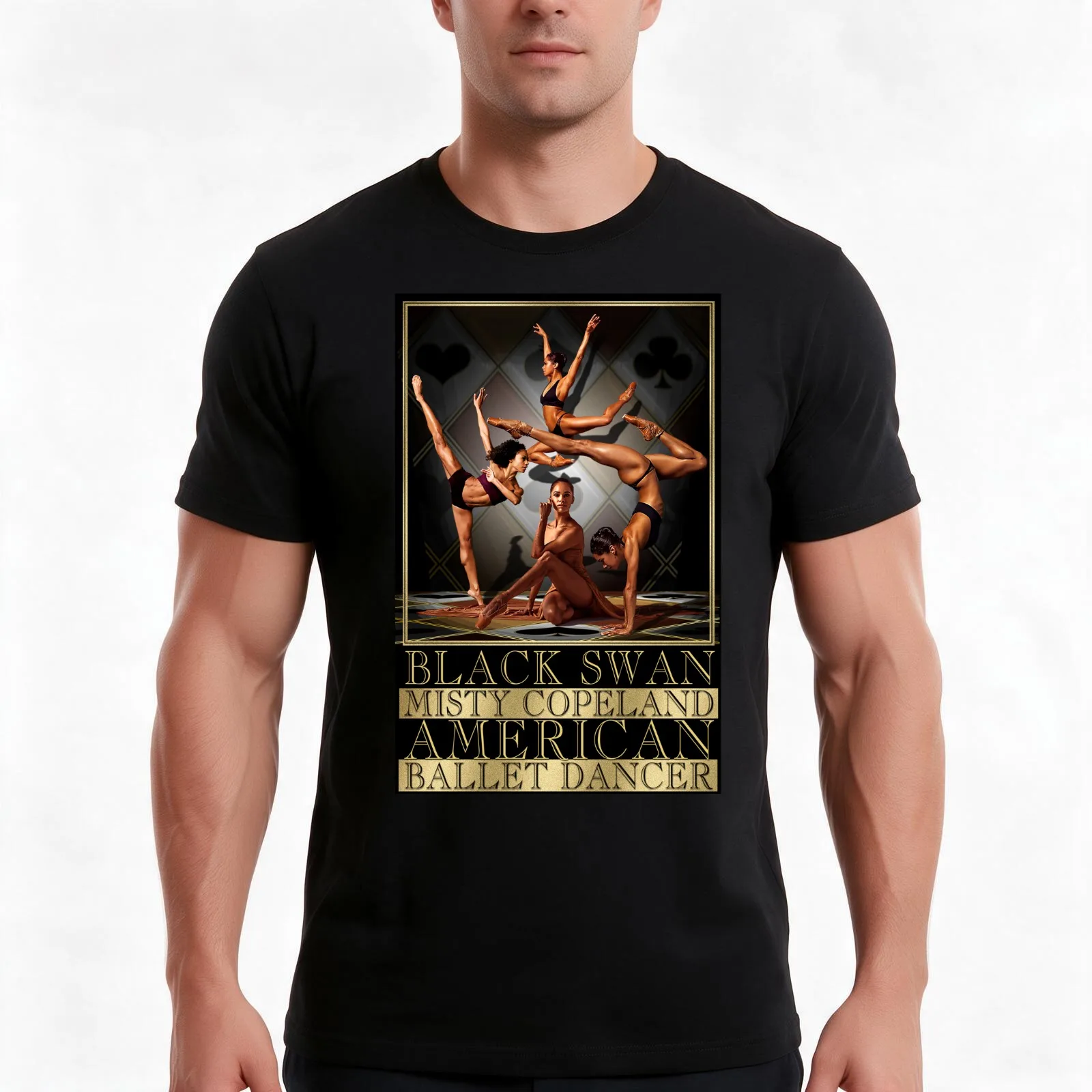 Misty Copeland Collage Shirt T-Shirt, Summer Casual Cotton Tee, Oversized Streetwear Tops, Vintage Graphic Print, 100% Cotton