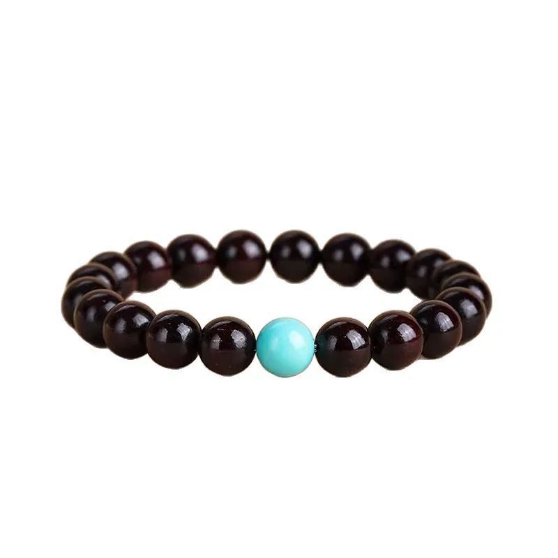 Full Gold Vein Indian Red Sandalwood Prayer Beads Bracelet for Men Women 2026 New Year Gifts