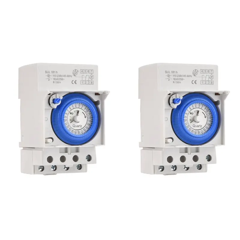 

AS60-2X Sul181h Аналоговый механический таймер на DIN-рейку 30 минут Программируемый AC110V-230V 24-часовой таймер