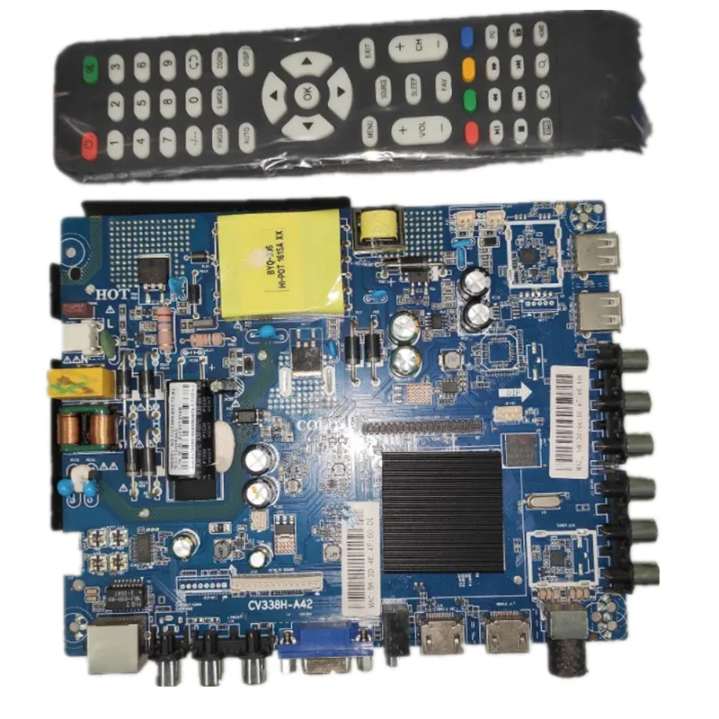 Free shipping !! CV338H-A42 Dual core CPU cache 512m+4g memory WiFi network TV motherboard compatible with various LED screens