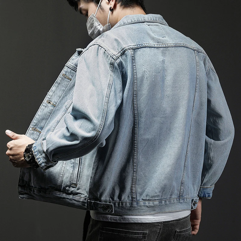 الرجال العصرية البضائع نمط الدنيم سترة 2025 الخريف الشتاء نمط جديد عصري وسيم معطف الدنيم عادية حجم كبير 5XL