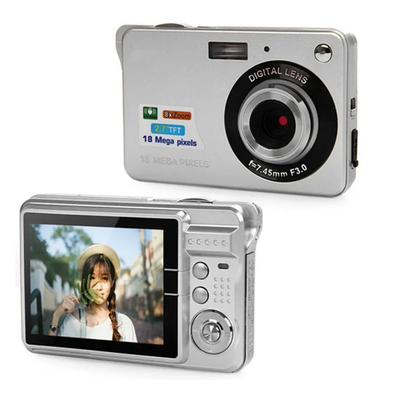 

Portable Digital Camera 1080P Video Camcorder 48MP Photo 8X Zoom Anti-shake 2.7 Inch Large TFT Screen USB Charge with Carry Bag