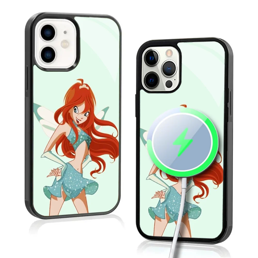 Girl W-Winx Clubs Phone Case For IPhone 16 15 Pro Max Case 14 Plus 13 12 11 Magesafe Magnetic Wireless Charge Cover