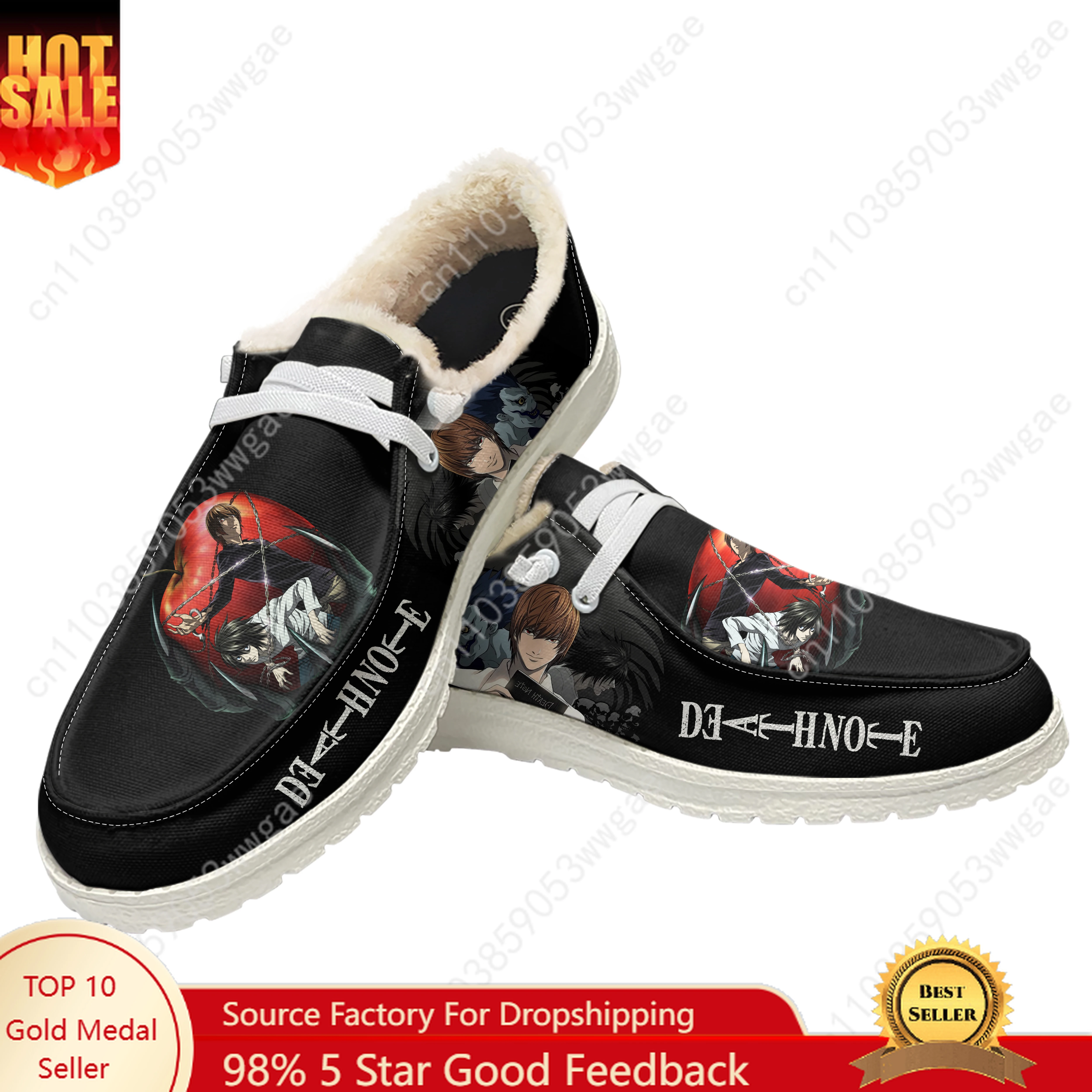 

Death Note Flat Shoe Mens Womens Warm Casual Shoe Indoor Outdoor Light Durable Comfortable Couple Shoe Cartoon Customized Shoes