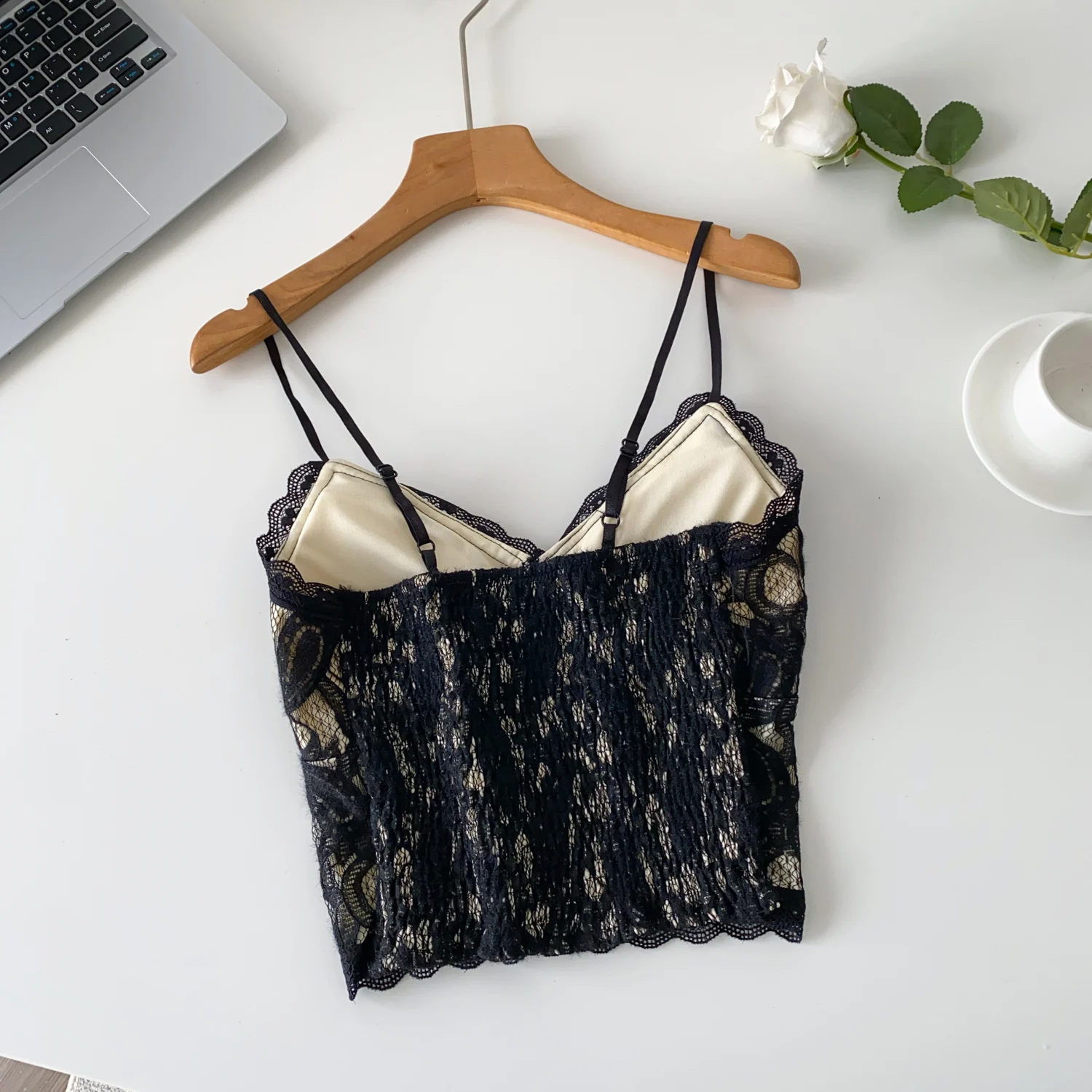 Elegant Sexy lace Fashion Tank Top Off Shoulder Birthday Party Club Crop Top autumn Women Clothing