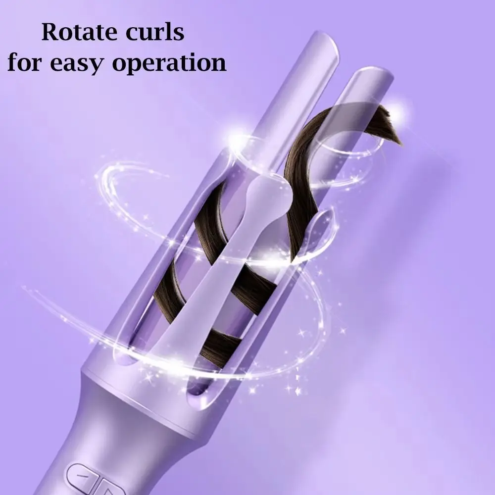 

Portable Design 2-in-1 Waver Hair Curling Iron Anti-Tangle Technology 32mm Barrel Size Automatic Rotating Hair Curler