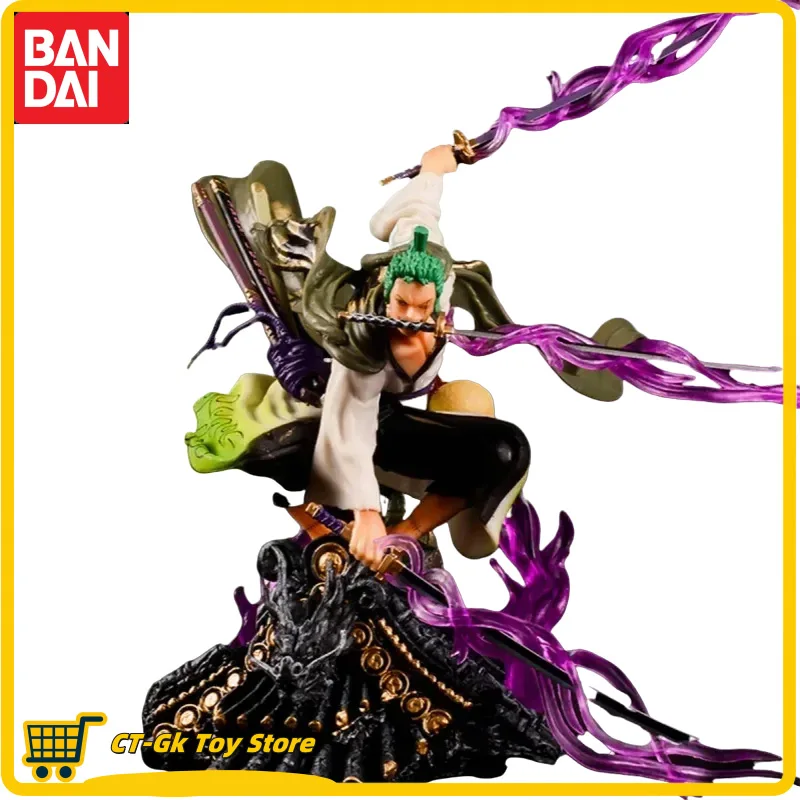 20cm Roronoa Zoro One Piece Anime Statue Collection Decoration Roof  Three-knife Fighting Skill Desktop Decorate Toys Boys Gifts