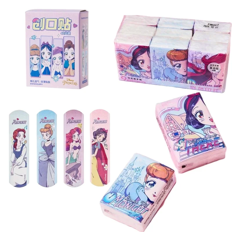 Miniso Disney Princess Paper Napkin Cartoon Cute Girls Waterproof Breathable Disposable Hemostatic Gift