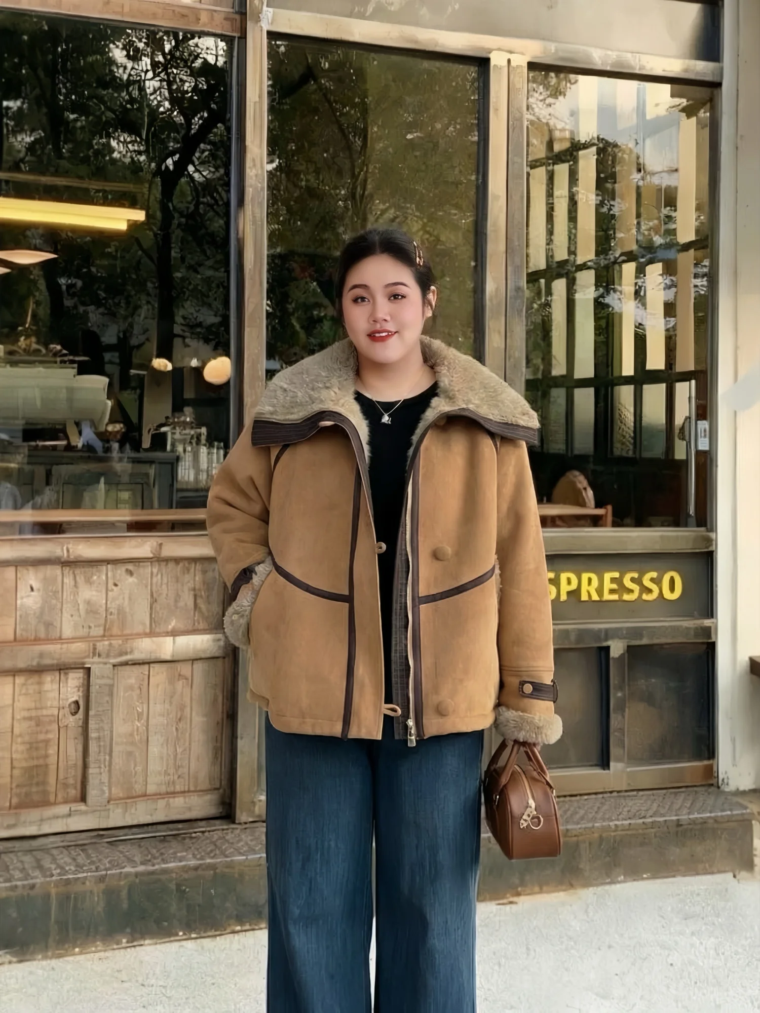 

Теплая зимняя куртка с воротником из искусственного меха для полных женщин, универсальная, винтажная, утепленная, повседневная, для поездок на работу