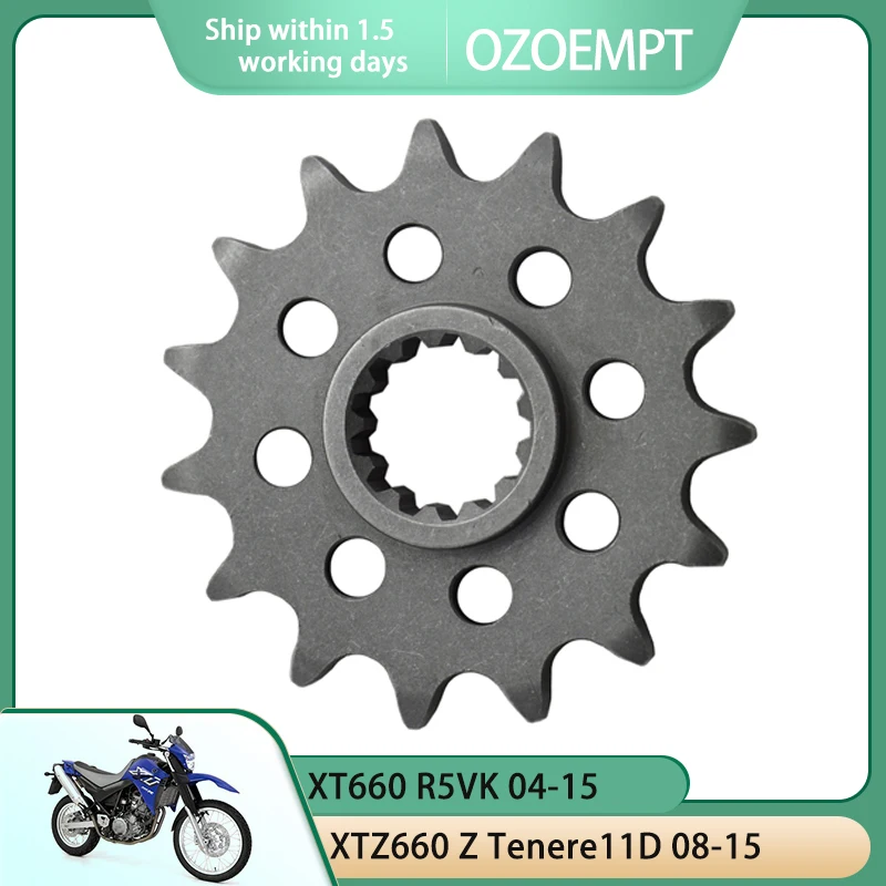 

OZOEMPT 520-15T Motorcycle Front Sprocket Apply to GSX-R1100 K,L,M,WN,WP,WR MT-035YK XT660 R5VK XTZ660 Z Tenere11D 08-15