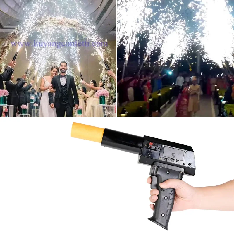 

Indoor Ice Pyrotechnic Firework Crackers Cold Pyro Machine Gun Fountain HandHeld Shooter Wedding Party Birthday Sparkler Stage