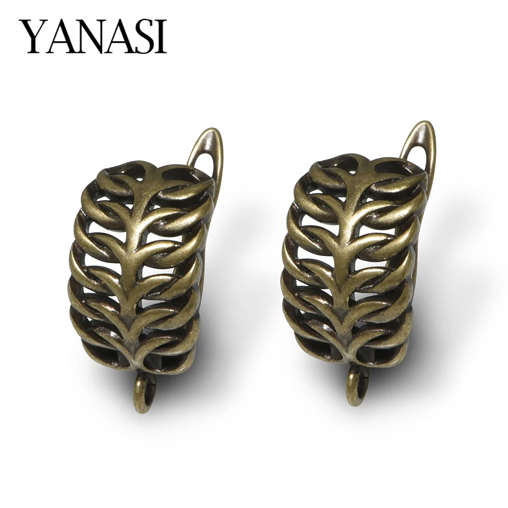 1 Pair 5 Colors DIY Black /18K Gold Plated Leaf Earring  Fixtures Hooks Clasp DIY Women's Jewelry Making Accessories Wholesale