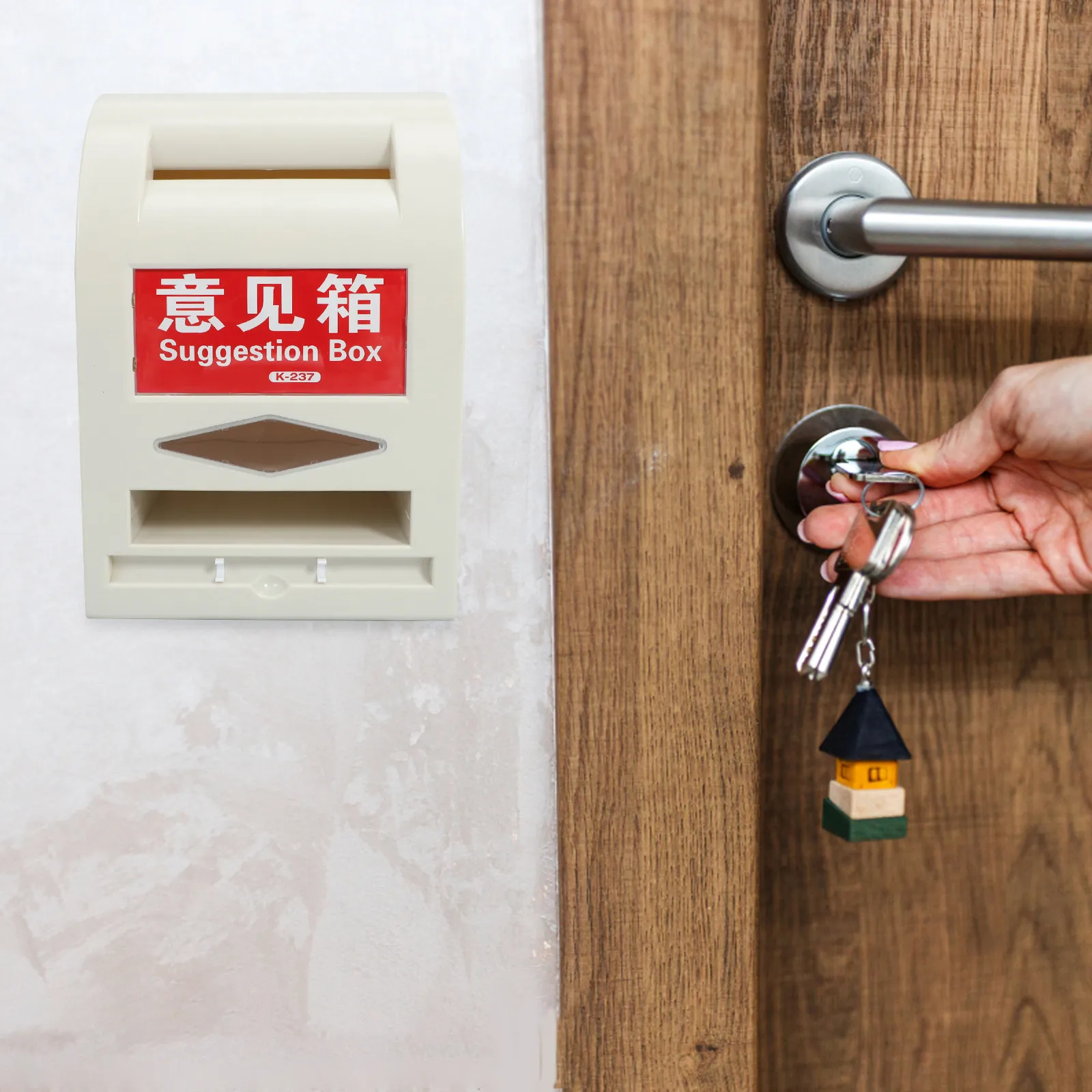 Heavy Duty Waterproof Suggestion Box Outdoor ABS Plastic Secure Lock with 2 Keys Wall Mount Drop Slot for School Office Donation