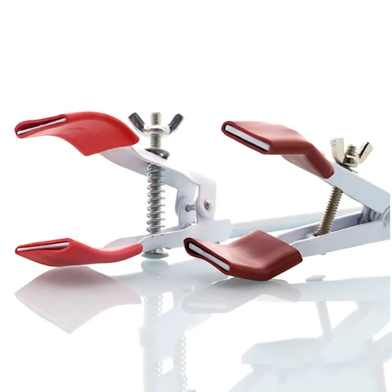 Morsetto a tre griffe in lega di zinco, grande e piccolo, per supporto da laboratorio, morsetto universale per tubi di condensatore, morsetto per fiasche