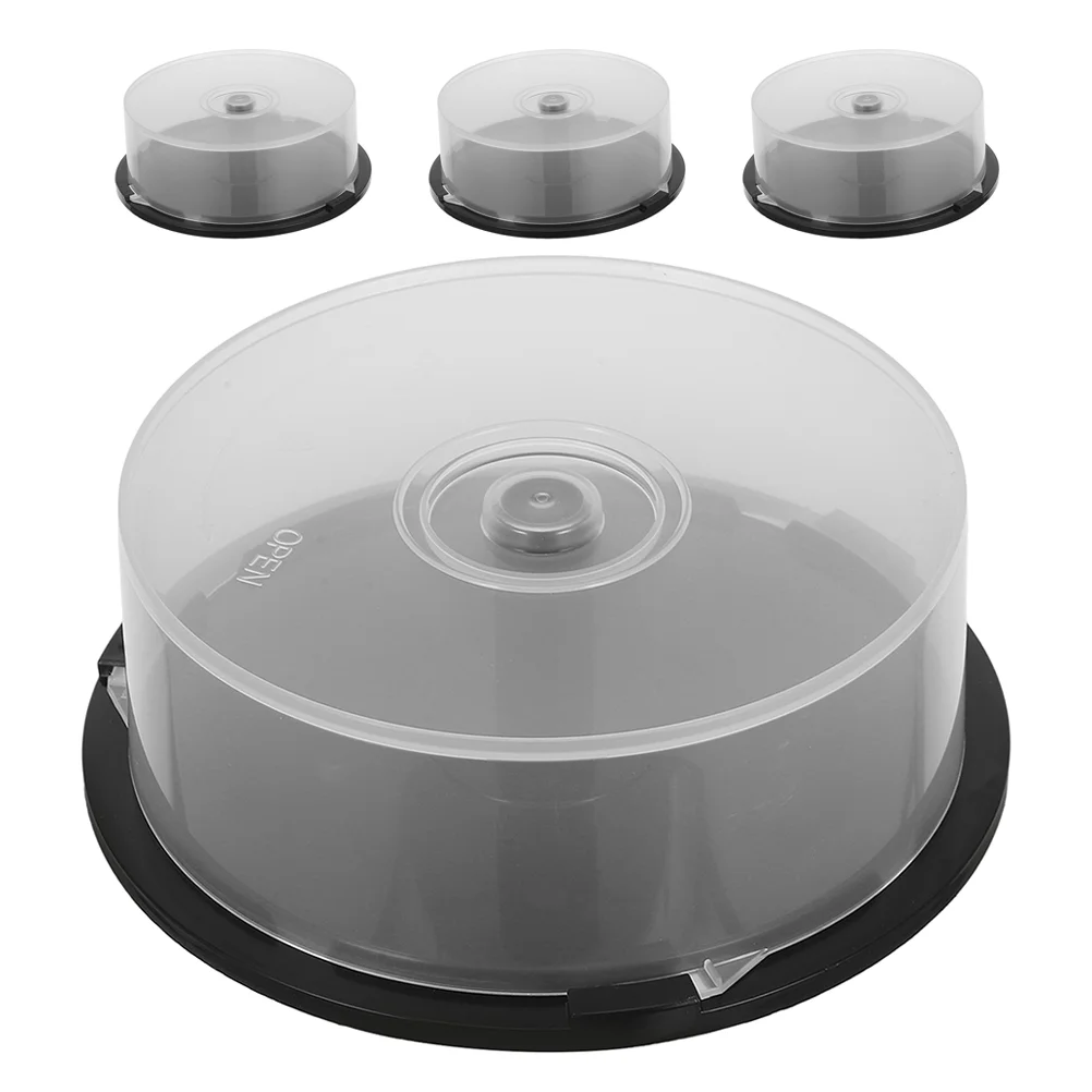 4 Pcs Storage Bins with Lids Blank -r Discs Case for Car Empty Bucket Dvd Holder Bathroom Organizers and Cabinet Cases