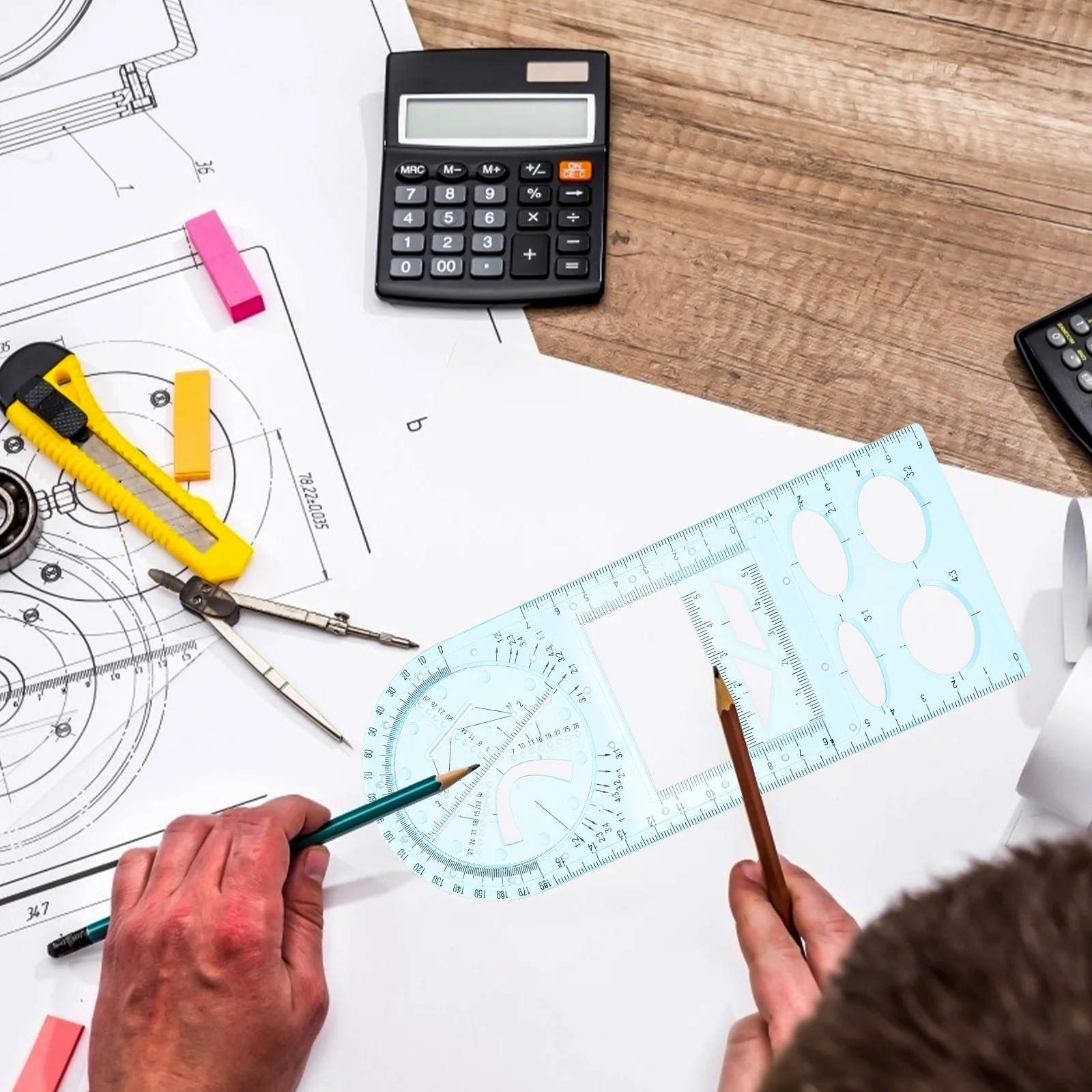 Drawing Ruler Set Plastic Geometric Templates For School Students Multifunctional Measuring Draft Tool Geometry Math