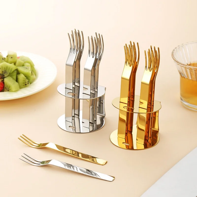 

6-Pack Small 304 Stainless Steel Fruit Forks for Home Use Cake Dessert Forks Kitchen Dining Tableware Set