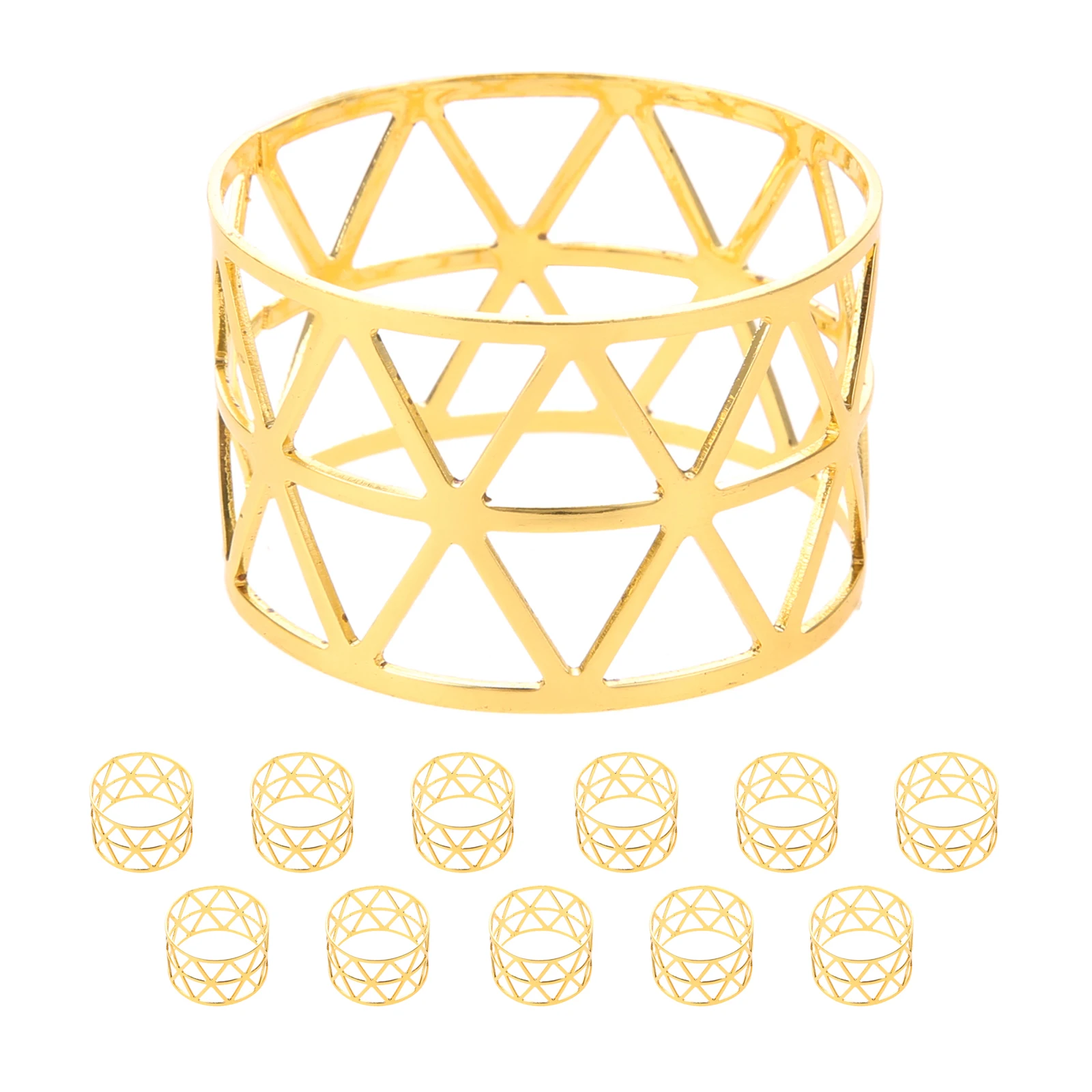 

12pcs Hollow Design Napkin Rings Alloy Elegant Table Decoration For Home Bars Cafes For Weddings Picnics Holidays Christmas
