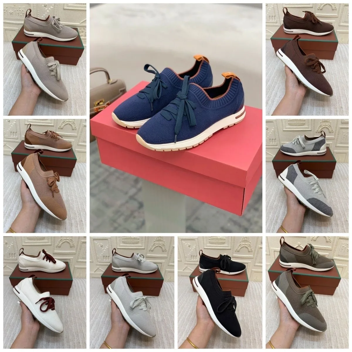 

Multi-Color Suede Woven Patchwork Thick-Sole Sneakers - Unisex Low-Top Lace-Up Daily Commute Versatile Casual Shoes