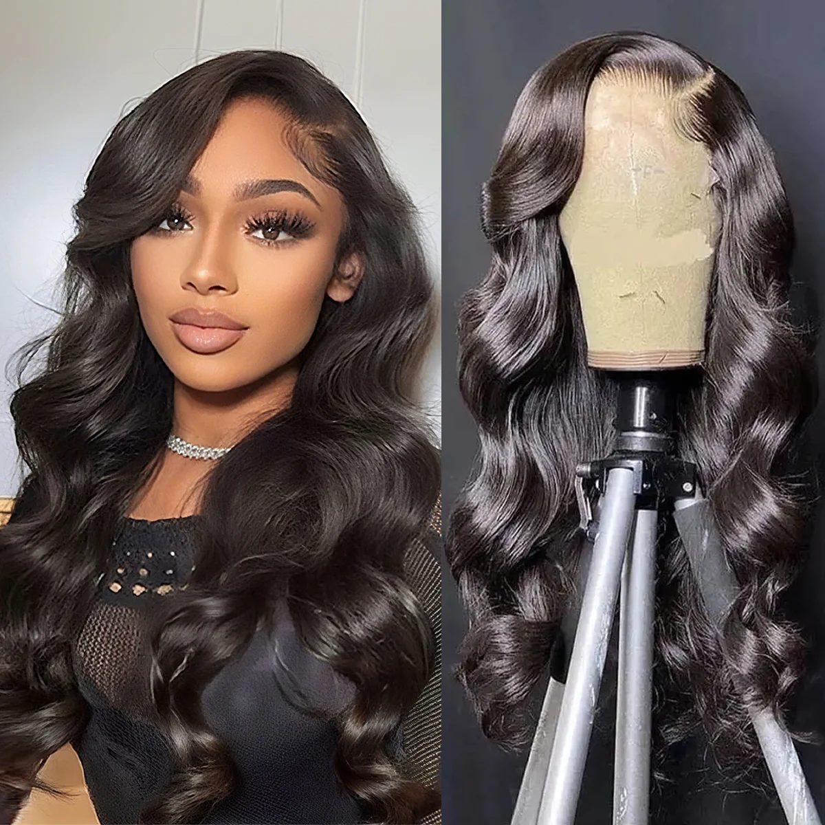 

36 дюймов, плотность 220%, объемная волна, 13x4, 13x6, HD, прозрачный кружевной фронтальный парик, предварительно выщипанные натуральные бразильские человеческие волосы, парики для женщин