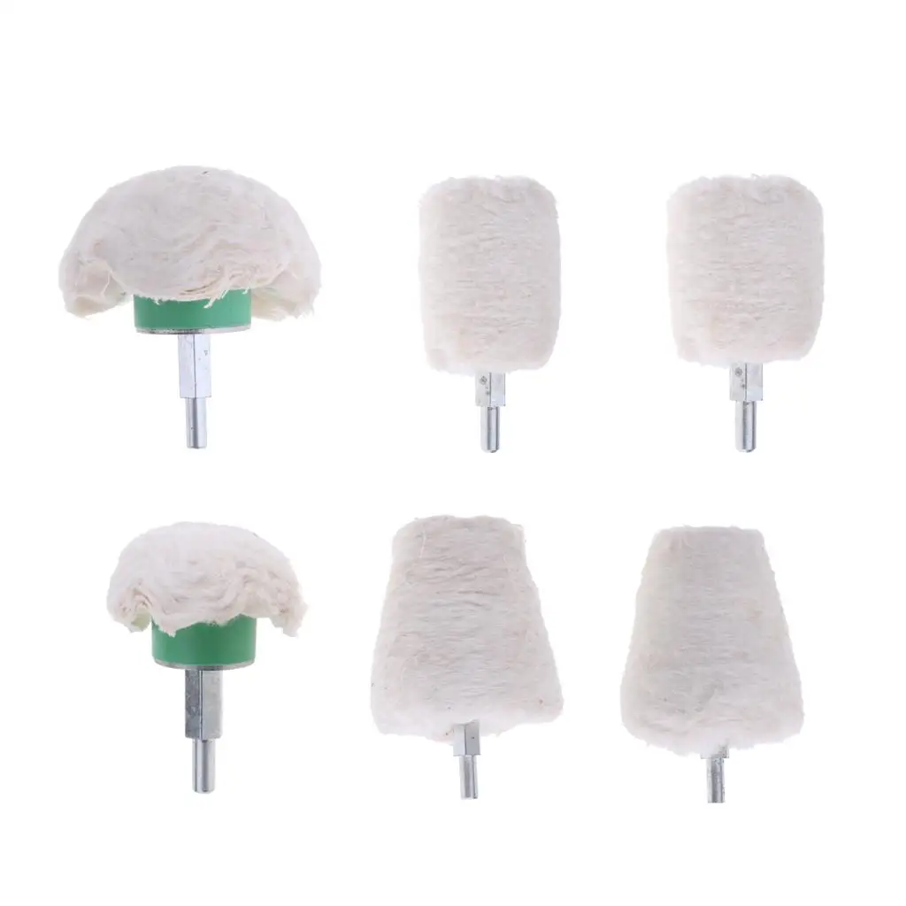 White Cotton Buffing Wheel for Rotary Polisher Mini Grinding Machine Metal Plastic Jewelry Carving Tools