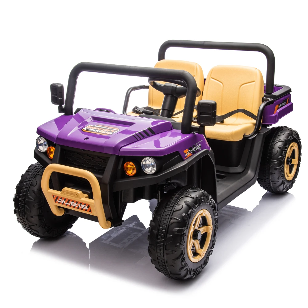 24V XXXL Kids Ride On UTV com controle remoto para pais, dois lugares, balde basculante automático, suspensão da roda traseira, início lento