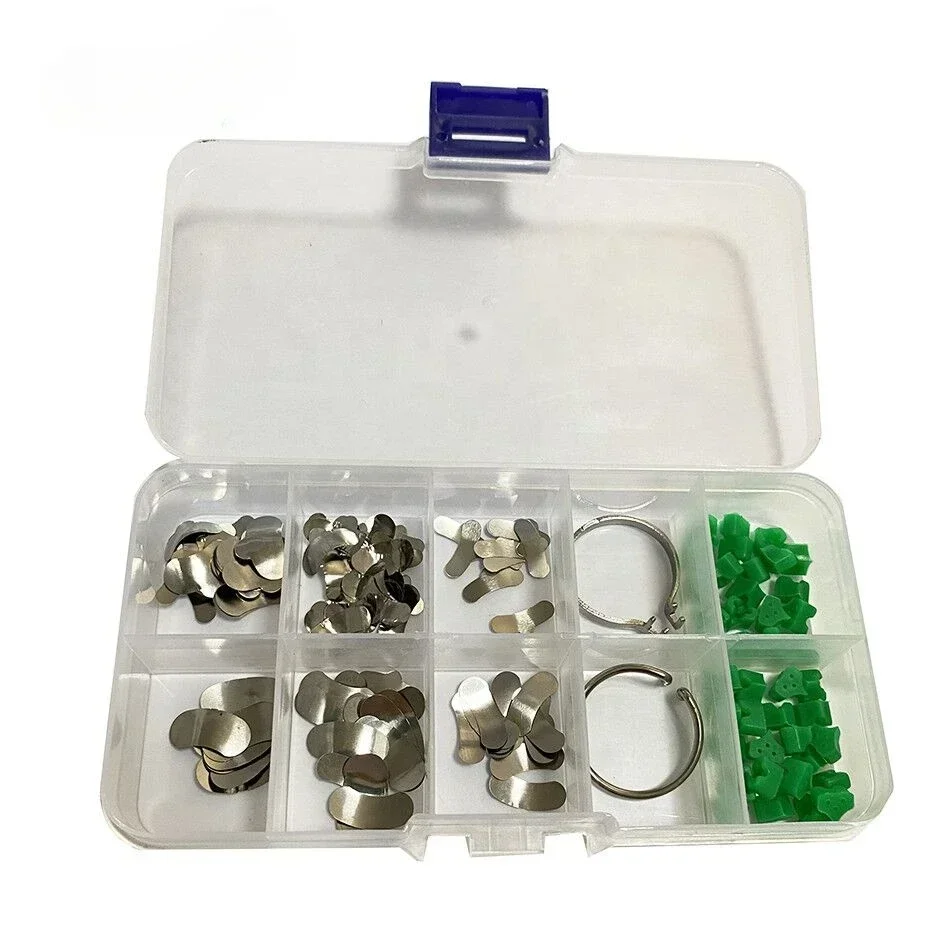 

5/10box Dentals Sectionals Contoureds Matrices Matrix Ring Delta Wedges 40Pcs Add-On Wedge+100Pcs/Set With Ring