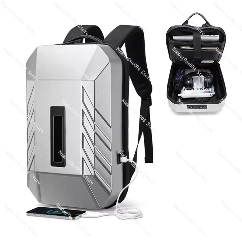 Business Backpack Men's PC Hard Case Computer Bag Smart Trendy Cool Led Men's Backpack Backpack